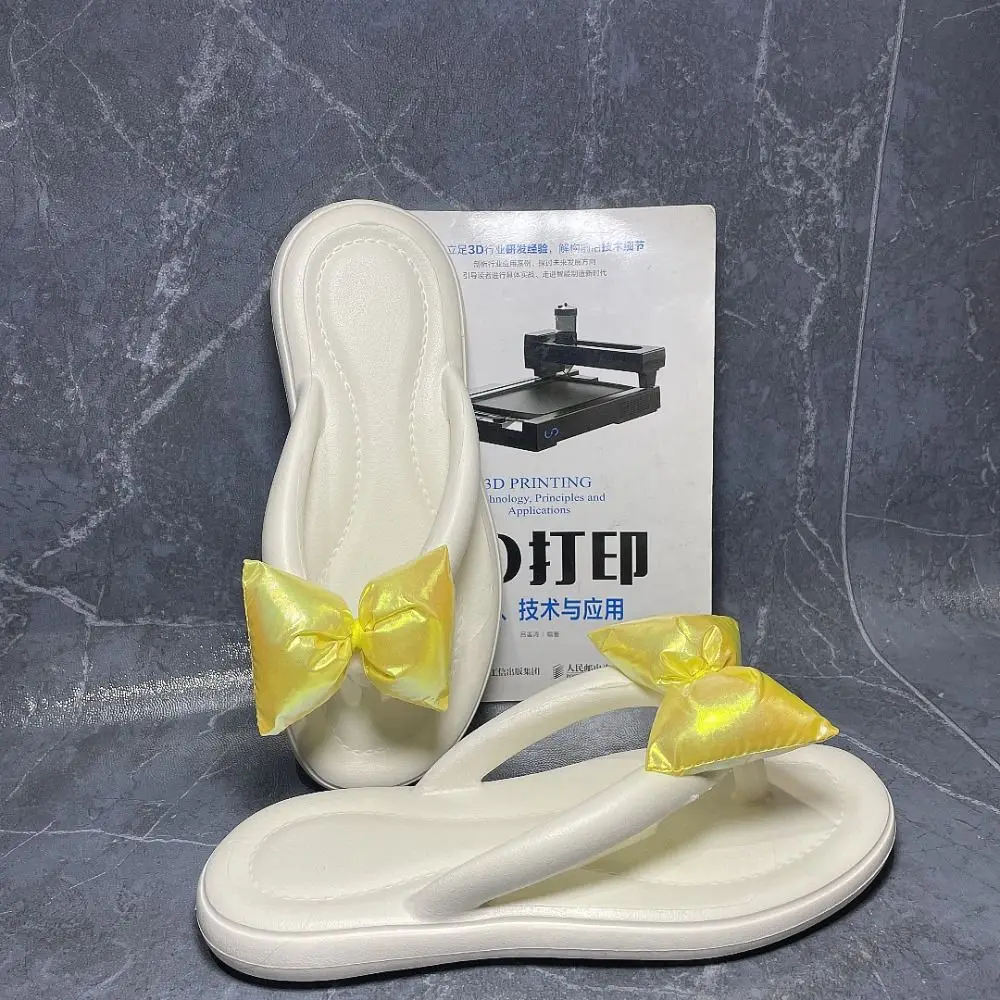 Daily Candy Color Women Slippers Anti-skid Bowknot Beach Flip Flops EVA Soft Sole Summer Slides Sandals Outdoor Indoor