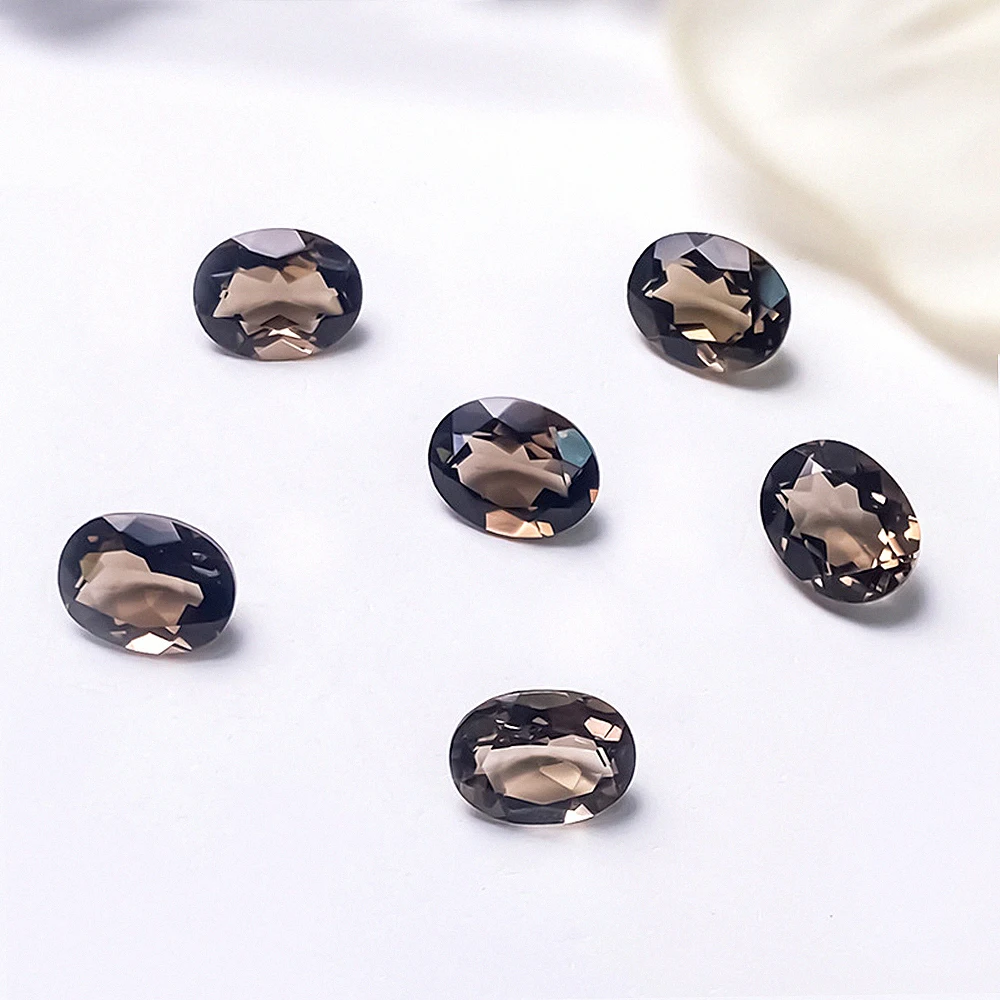 

10 шт. крупных овальных камней с гранями 10x12мм-15x20мм, высококачественный натуральный дымчатый кварц, рассыпчатые кристаллы для изготовления ювелирных изделий