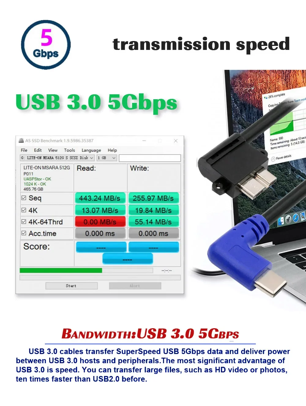 産業用カメラストレージ用のダブルエルボーtype-c usbホスト、90度、マイクロusb 3.0、10gbps、5gbps、type-cオスホスト、0.3m