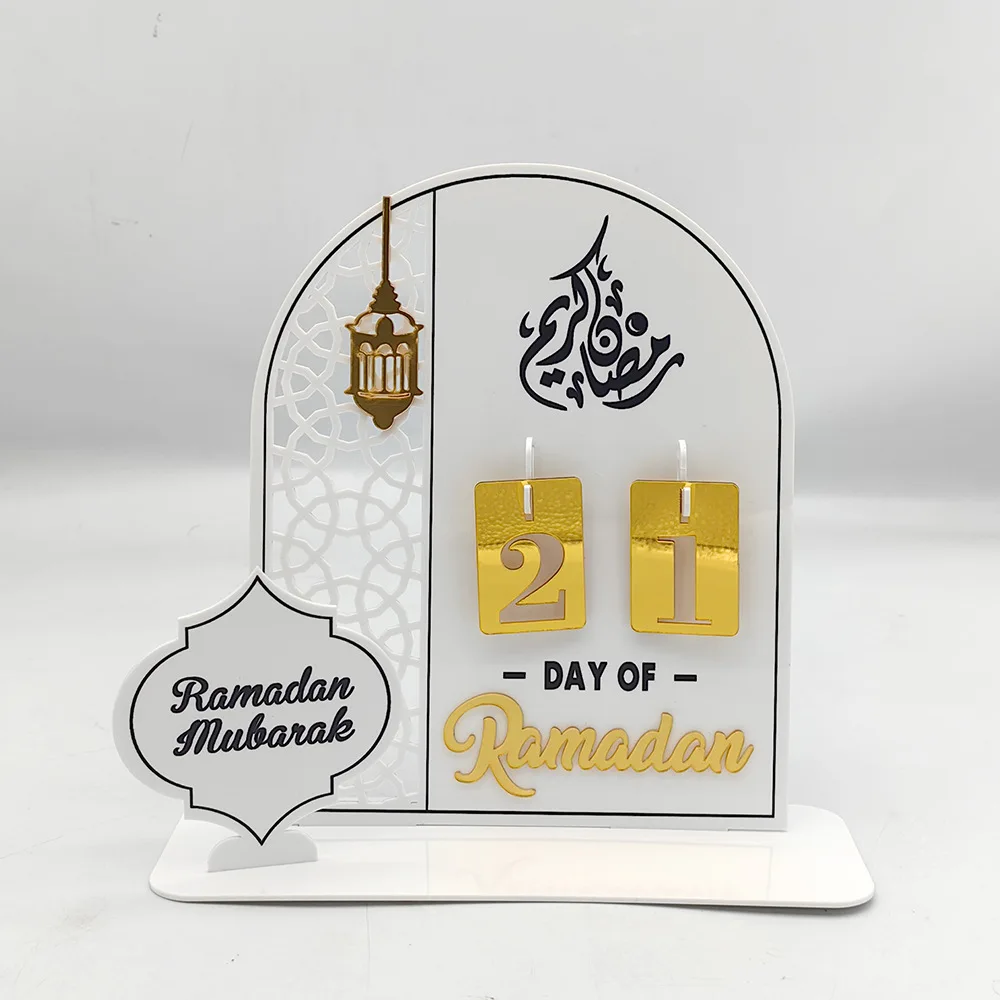 Ramadan Countdown Calendar Acrylic Ramadan Calendar With Base Replacing Numbers EID Mubarak Desktop Ornaments Islam EID Gift