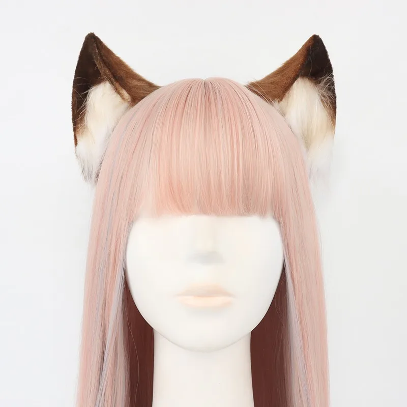 

A Piece of Hair Delivery Chocolate and Vanilla Cos Cat Ear Headband Plush Spread Animal Ear Headband Accessories