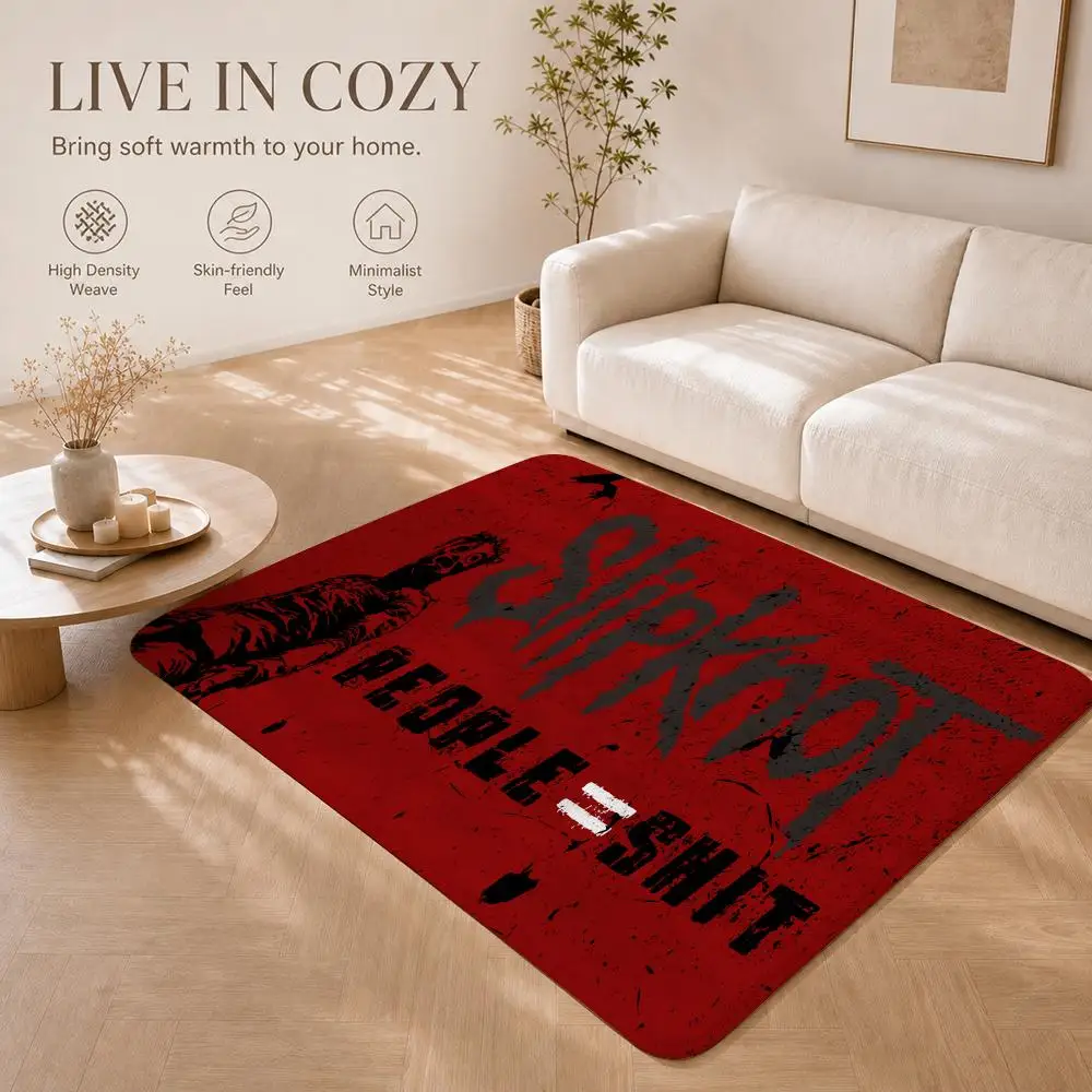 Nu Metal Band S-slipknot Floor Mat Non-Slip Absorbent Floor Mat Decorative Rug for Home Bathroom Bedroom Entryway