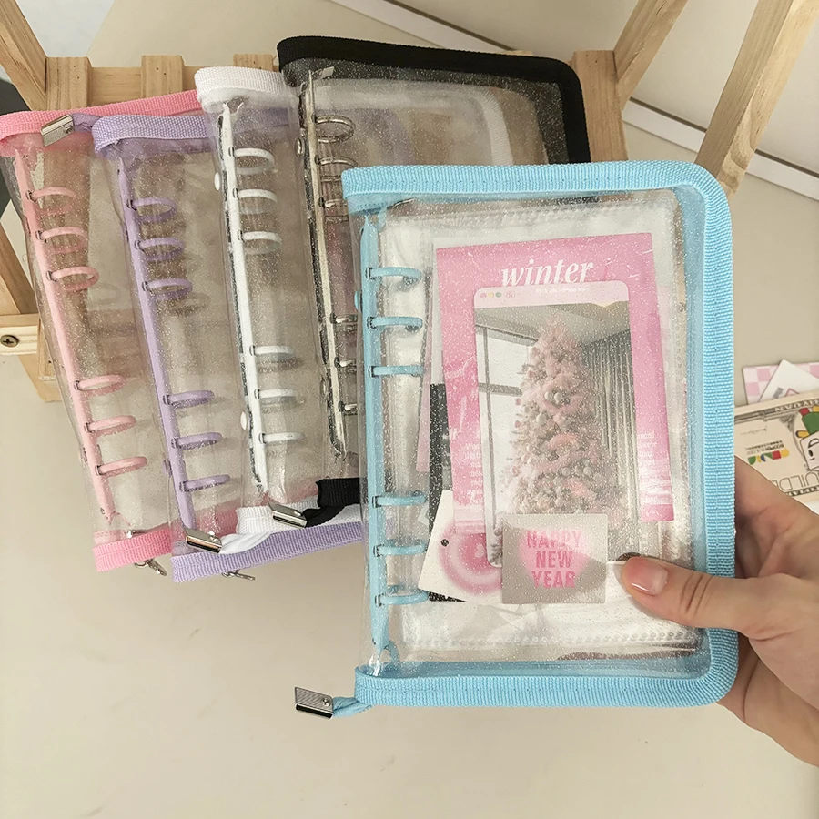

Sharkbang A6 Zipper Cover, Macaroon Binder Case, 20pcs Double Side Refill Sleeves, A6 Collect Book Organizer