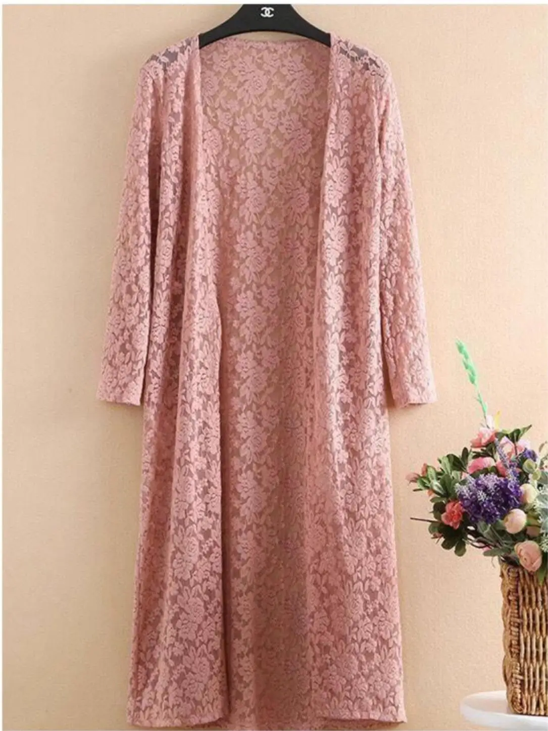 

Легкий кардиган из ледяного шелка, удлиненный, свободного кроя, больших размеров, дышащий, с защитой от солнца