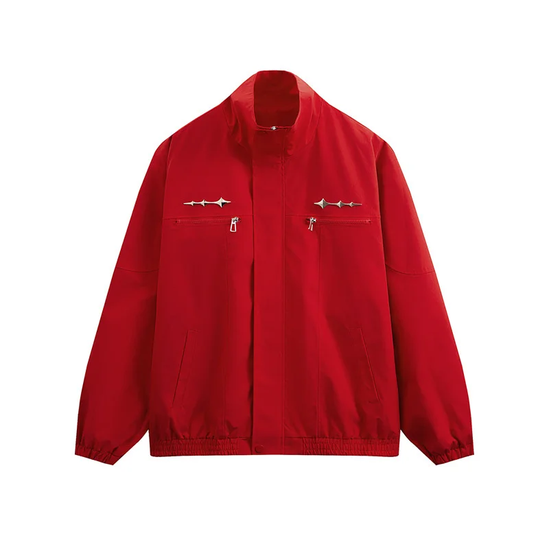 Spring Autumn Man Coat Simple Solid Color Stand Collar Male Jacket Thin Breathable Long Sleeve Loose Casual Men Outerwear