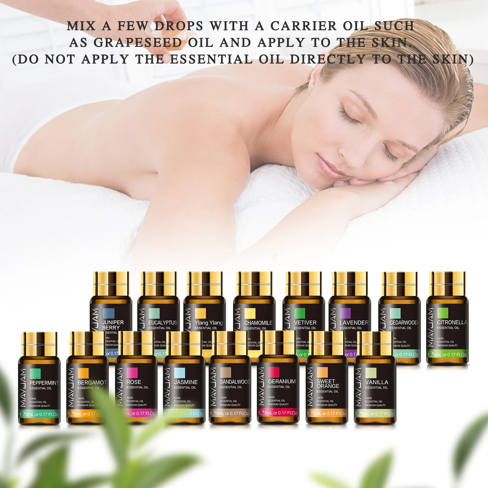 Pure Natural Essential Oils Gift Set, Massagem, Difusor para Duche, Óleo Aroma, Lavanda, Baunilha, Sábio, Jasmim, Rosa, Alívio do Estresse, 28Pcs