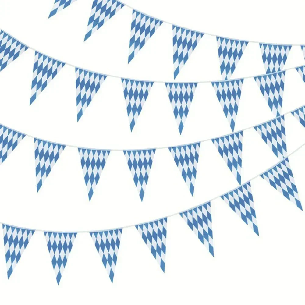 Bavarian Decoration Banner, 10m Oktoberfest Bunting Garland Pennant, Waterproof And Eye Catching For Festivals