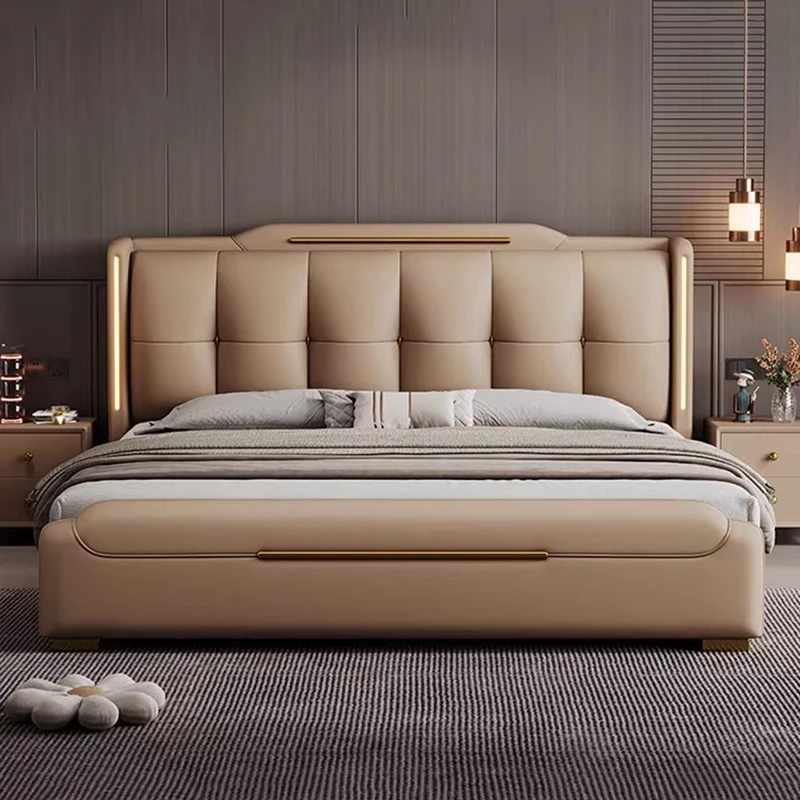 

Luxury Bedroom Bed European Simple Design Wooden Headboards Modern Bed Sleeping King Size Letto Matrimoniale Trendy Furniture