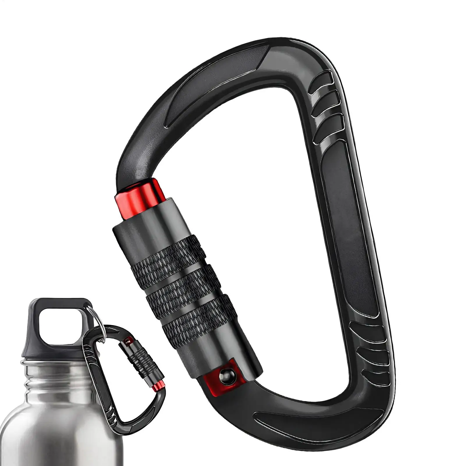 

12KN Heavy Duty Carabiner Clip Aluminum Alloy Safety Lock For Outdoor Camping Hiking Petdog Leash Harness Secure Clip