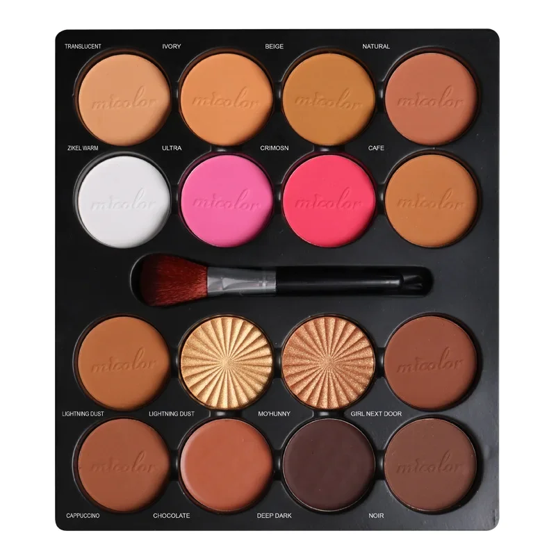 MICOLOR 16 Color Powder Plate Contour Concealer Acne Dark Circles Blush Highlights Pressed Powder Tray Beauty Woman Make Up