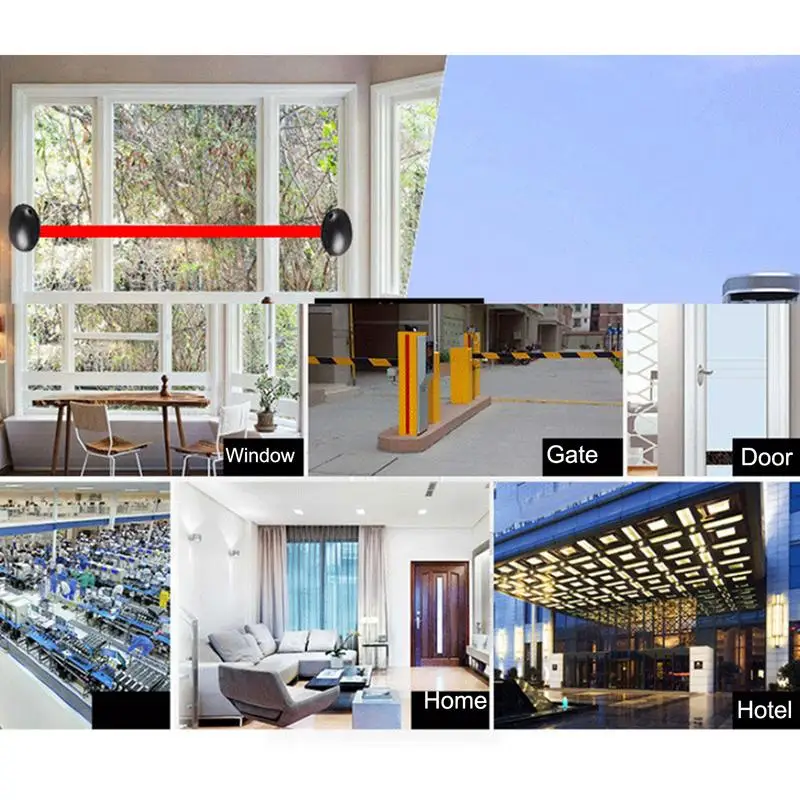 Gate Sensor 12V Waterproof Automatic Single Beam Detectors 1 Pair Motion Detector Anti-Theft Alarm For Home Gate Door Window