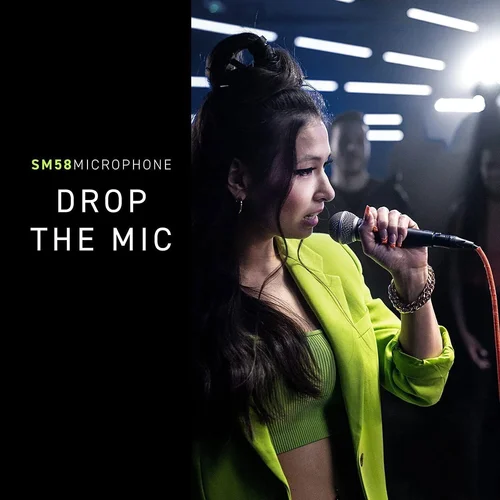 Imagen 2 del producto Micrófono dinámico cardioide SM58 de Metal para cantar en escenario, micrófono profesional con cable para Karaoke, grabación de voz BBOX