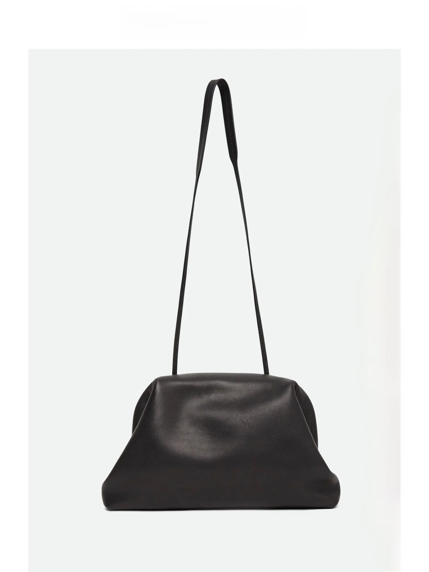 

Кожаная сумка с зажимом для пельменей, простая сумка через плечо Cloud Ape для женщин, повседневная сумка со съемным ремешком, мягкая воловья кожа