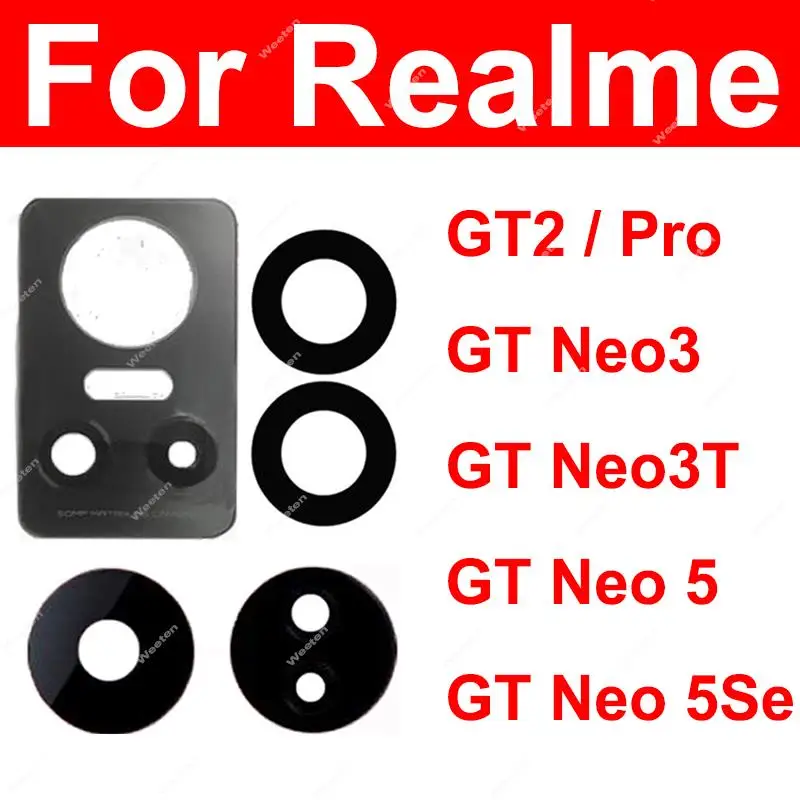 

Задний стеклянный объектив для Realme GT2 Pro GT Neo 3 3T GT Neo 5 5SE, задний стеклянный объектив, запасные части