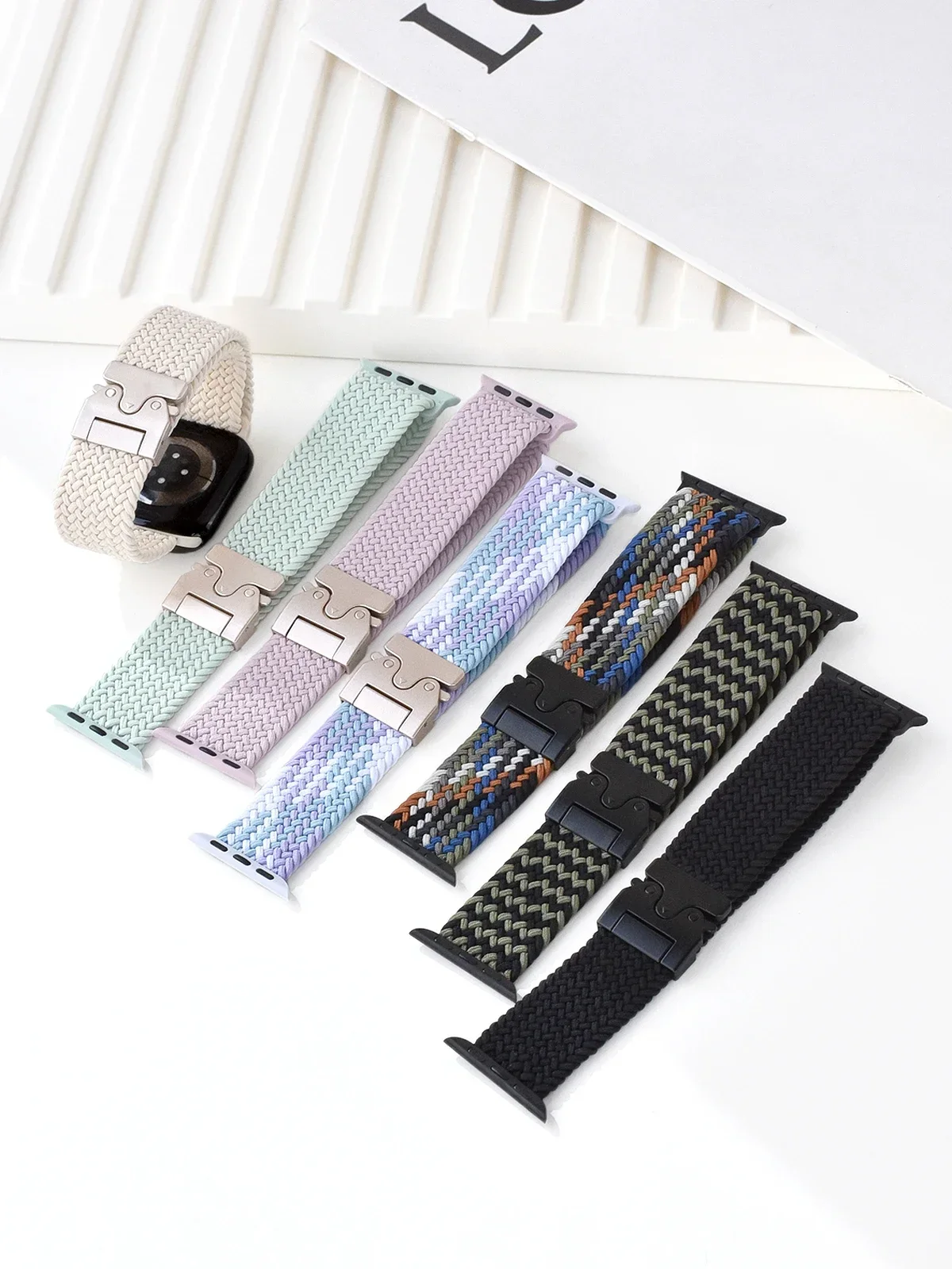 Braided Band For Apple Watch Straps 40 mm 44mm 46mm 42mm 49mm 45mm 41mm 38mm Bracelet IWatch Series 10 SE 9 8 7 6 Ultra 2 bands