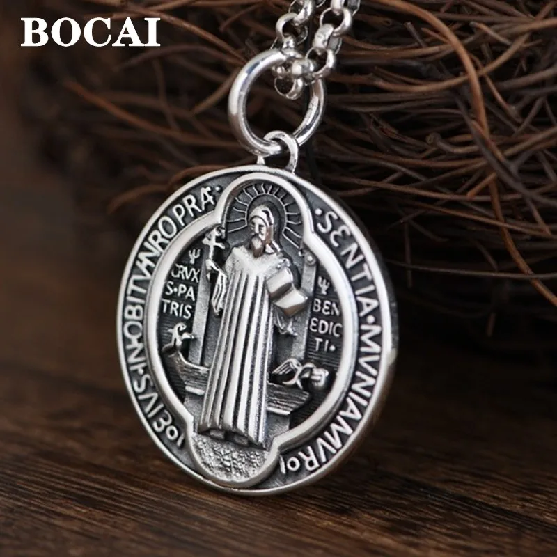 

BOCAI new personality classic Jesus pendant for male real s925 sterling silver jewelry fashionable Thai silver man pendant