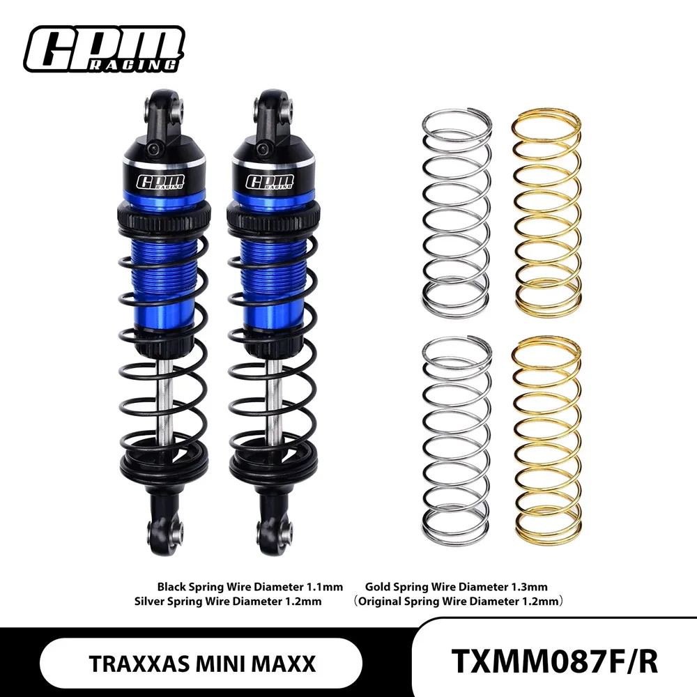 GPM Aluminum Front/Rear Shock Set 3760 10765 For TRAXXAS MINI MAXX MONSTER TRUCK-107154-1 (Distance From Center Point 87mm)