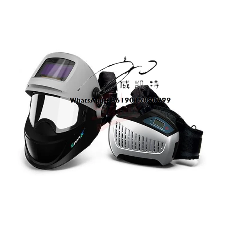 Mask with large field of view, grinding lens, automatic dimming, welding cap, power air purification respirator
