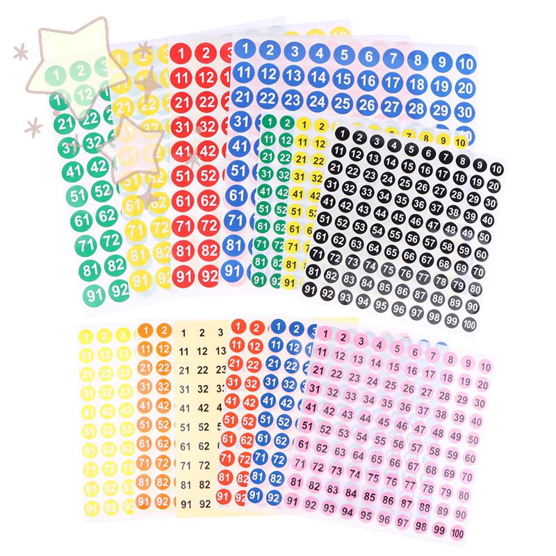 [TW] 5 Sheets Number Stickers 1 100 Label Number Sticker for DIY Craft Nail Polish Glue Bottle Scrapbooking Diary Stationery