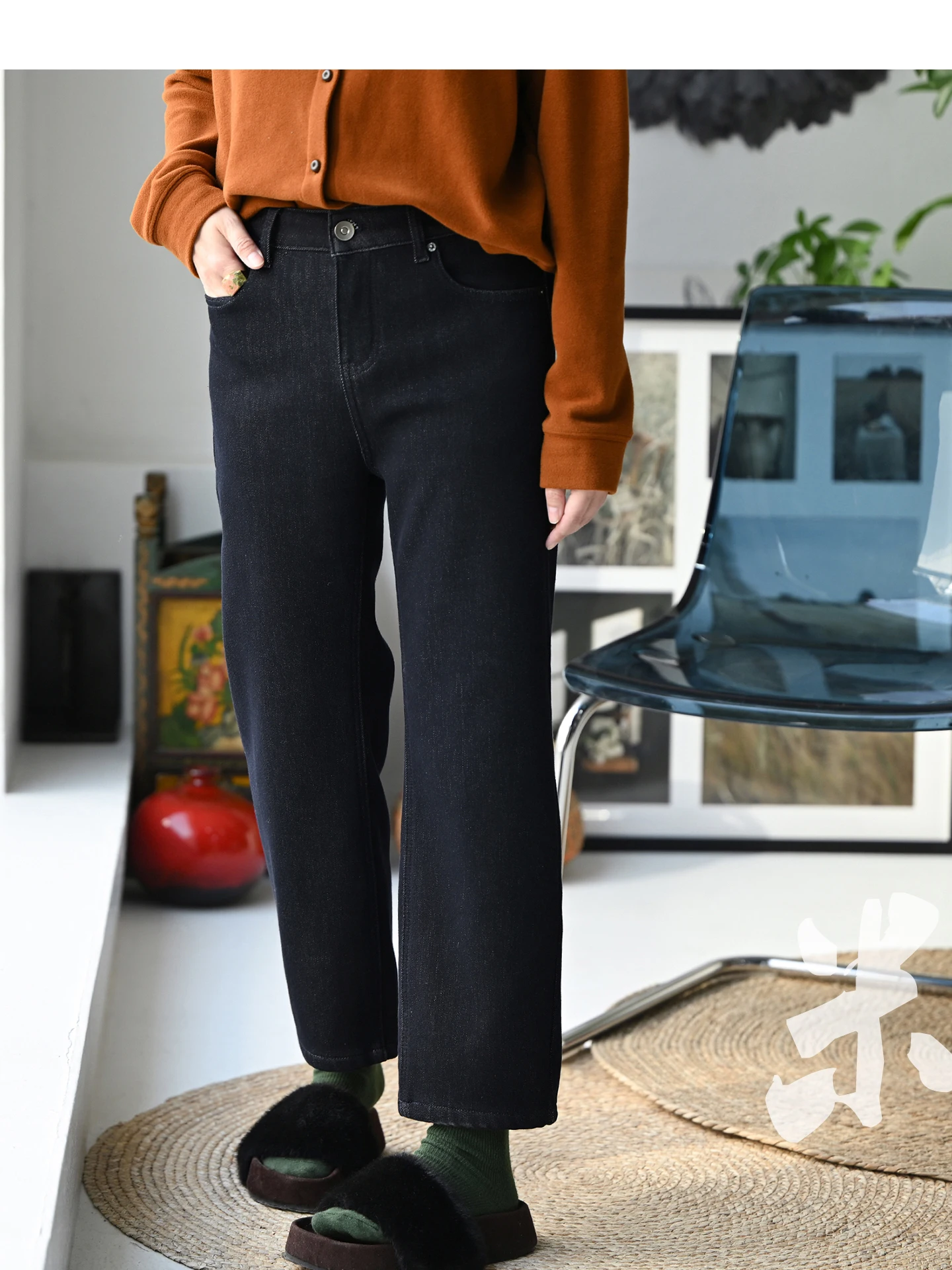 

Женские джинсы Slim Fit из темно-синего хлопкового стрейч-денима, модель Milan Declaration, универсальные прямые джинсы из девяти частей, весна-осень