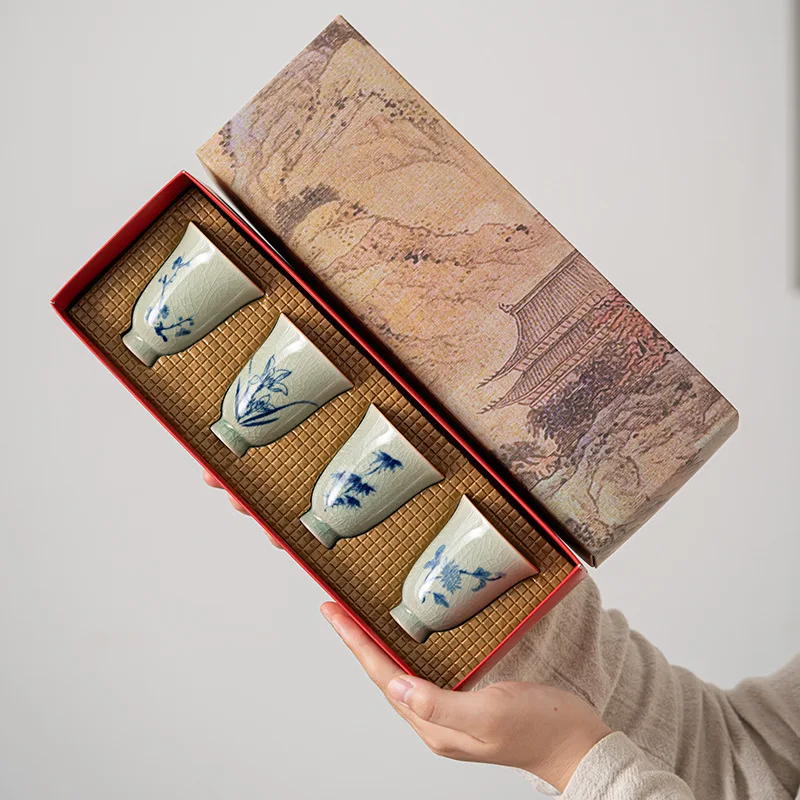 

Чашка для домашнего гостя, орхидея, бамбуковая хризантема, красота, слива, личный аромат, один чай, китайская керамическая посуда, кухонная столовая, бар