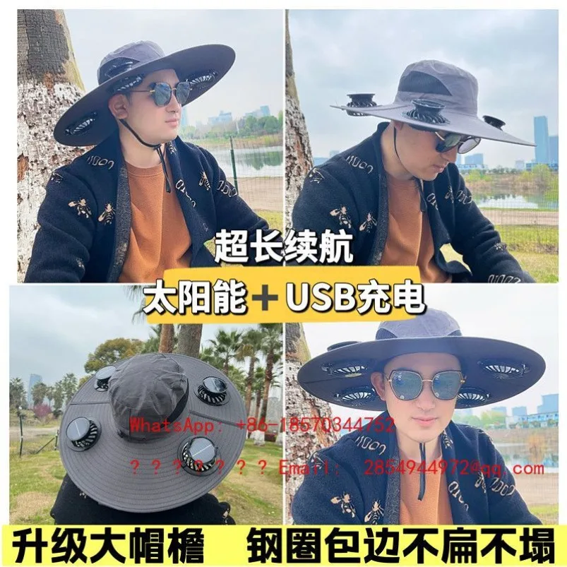 

Outdoor Mountaineering Mesh UV Protection Fishing Insulation Sun Protection Rechargeable Shading Fan Cap