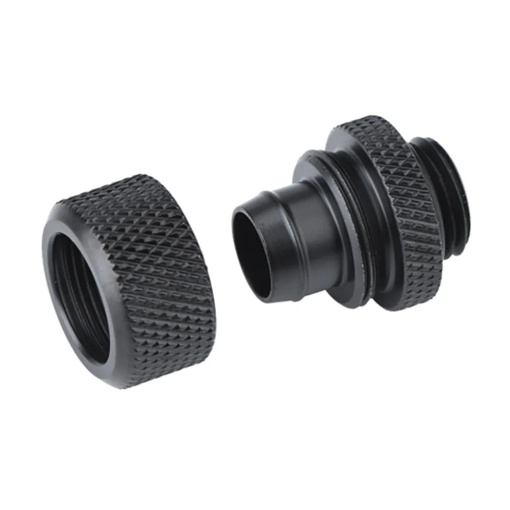 

2PCS G1/4 Thread Flexible Tube Connector Tighten O-Ring Two Touch Design Compression Fitting Black/ Silver Water Cooling Fitting