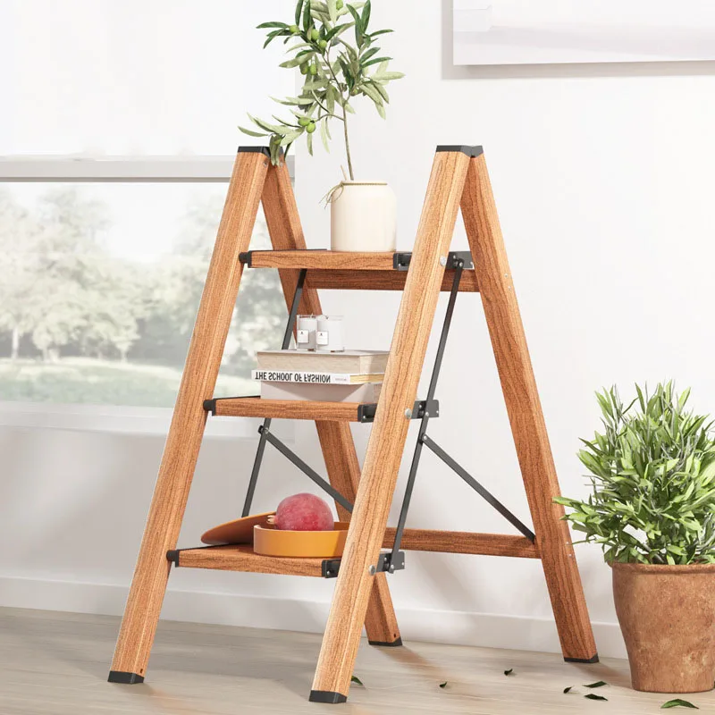 custom.Step Folding Ladder Stools Foldable Aluminum Modern Ladder Apartment Home Decor Flower Stand
