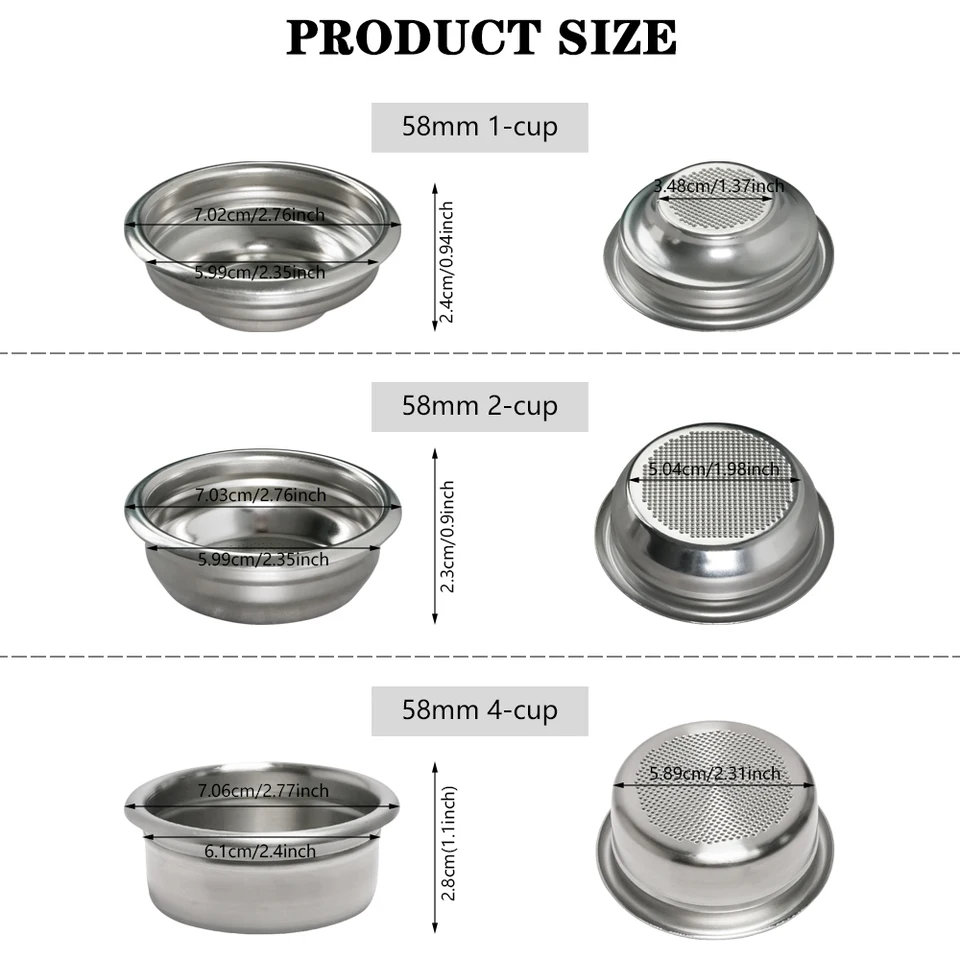Panier Filtrant 58 Mm Pour Porte-Filtre Sans Fond – Compatible Machines Espresso Professionnelles