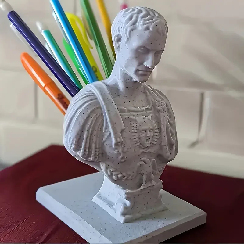 New Pattern Julius Caesar Statue Office Desk Pen Holder Office Desk Organizer Office Decor Pen Rack Gift Stationery Teacher Gift