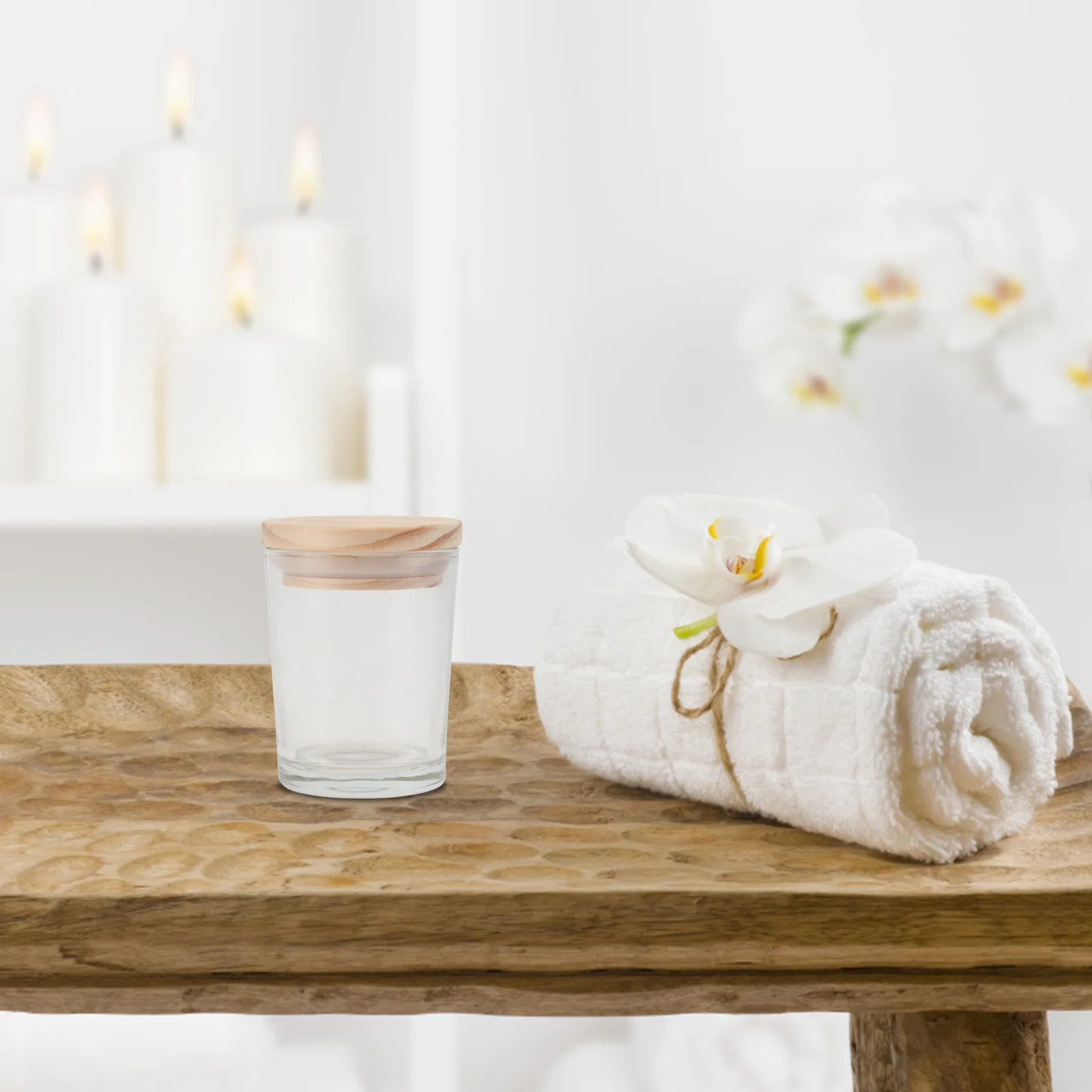 

2pcs Empty Cup Simple Design For Diy Scented Making Aromatherapy Glass Jar Decorative Container Home Spa Yoga