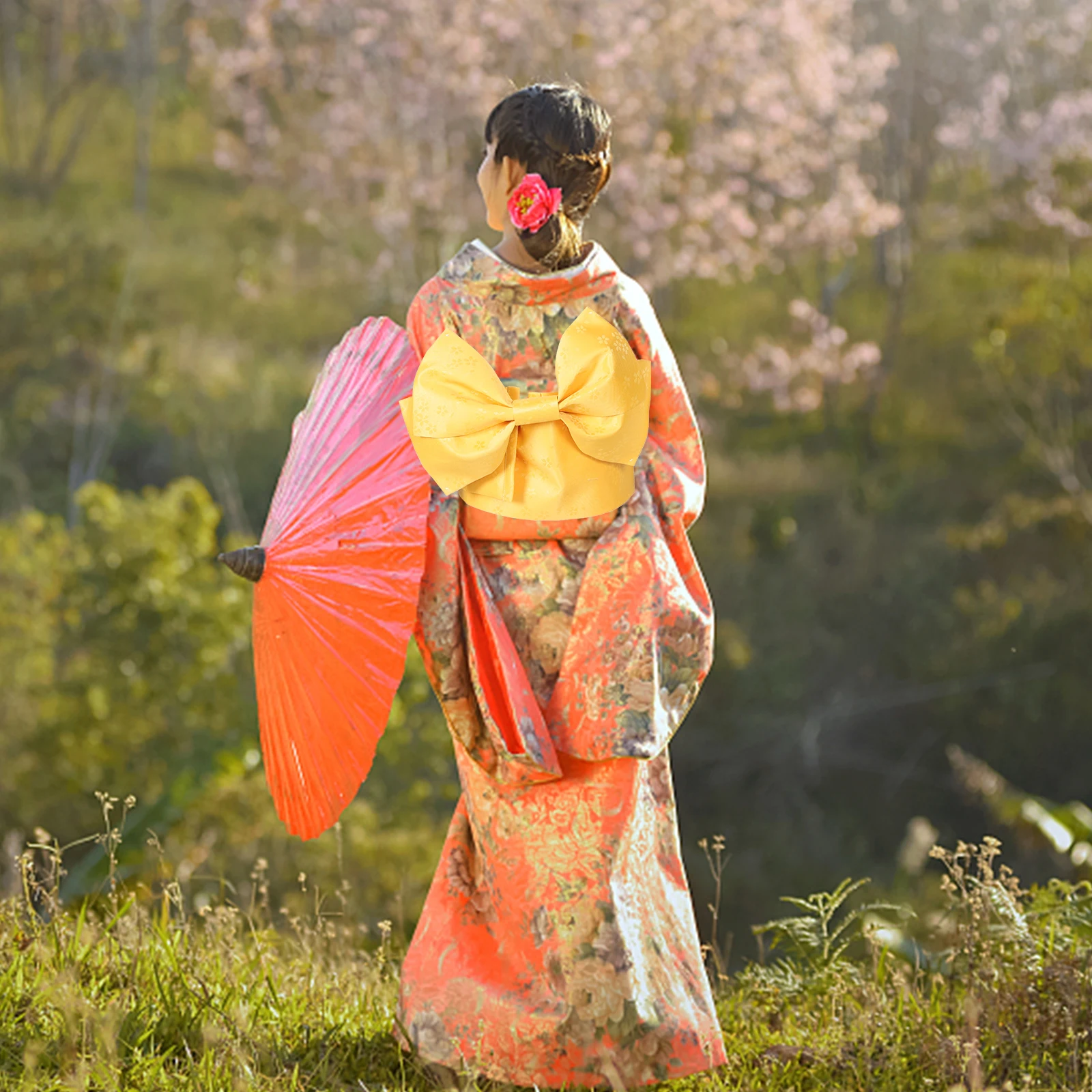 

Vintage Style Wide Waist Belt For Women Japanese Kimonos Yukata Dress Accessories Adjustable Bowknot Decorative Light Durable