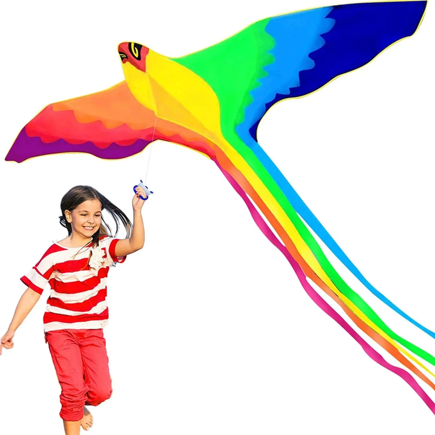 Strong  Long Colorful Tail!Huge Beginner Phoenix Kites for Kids And Adults 74-Inch Come With String