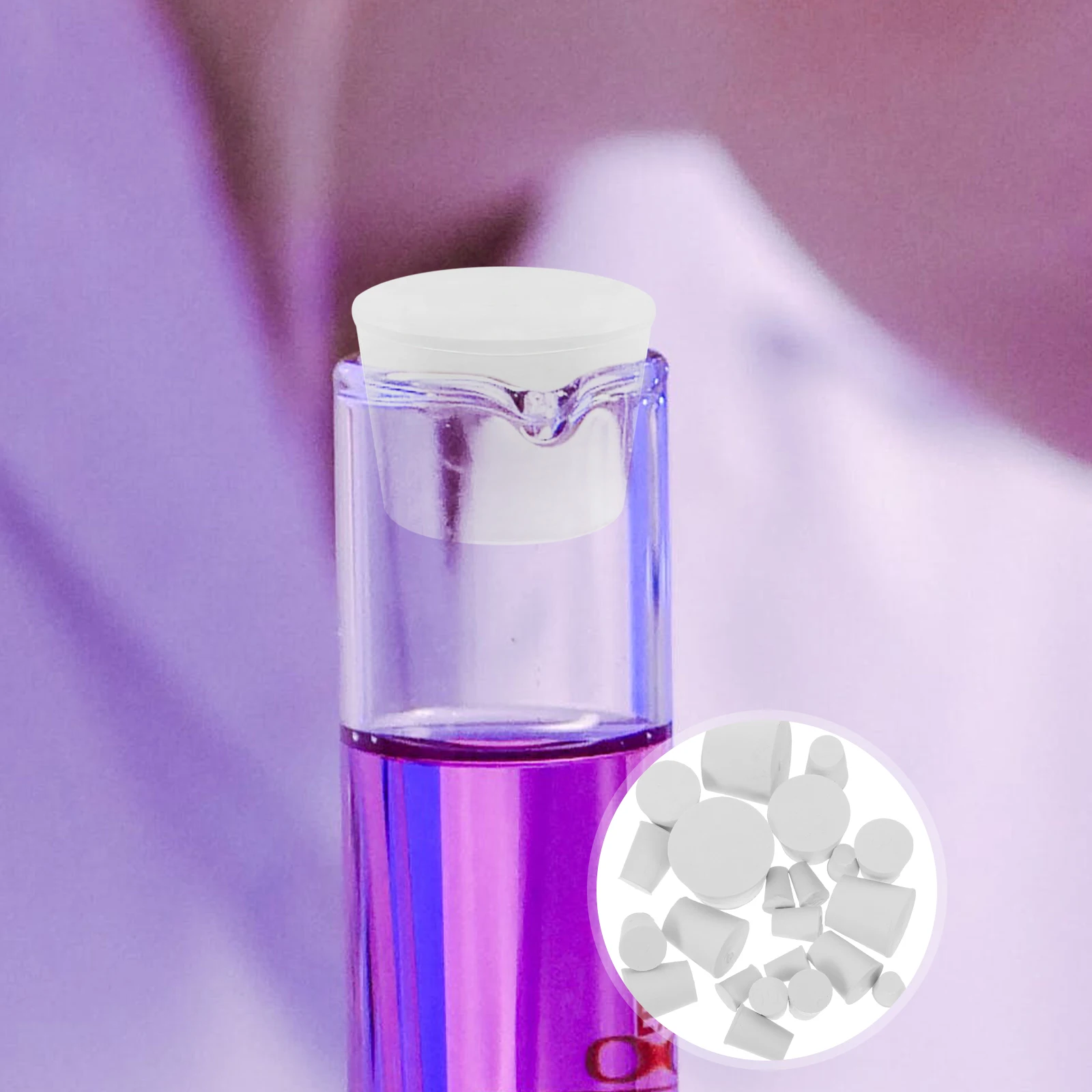 

22Pcs Rubber Stoppers Flexible Soft Tapered Seal Plugs for Lab Flask Test Tube Sealing Chemical Bottles Rubber Bungs