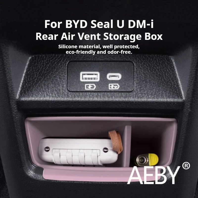 

AEBY For BYD Seal U DM-i 2020-2025 Car Rear Vent Storage Box, Anti-Slip Organizer Tray, Center Console Coin Holder Trinket Tray