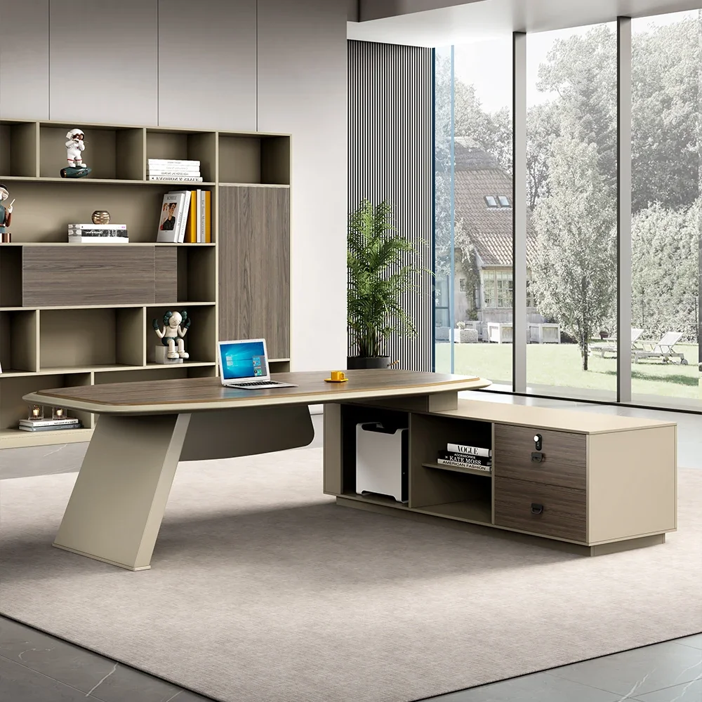 

For Modern Luxury High Glossy L Shape Office Furniture Office Table Boss Executive Desk Boss Desk Chair