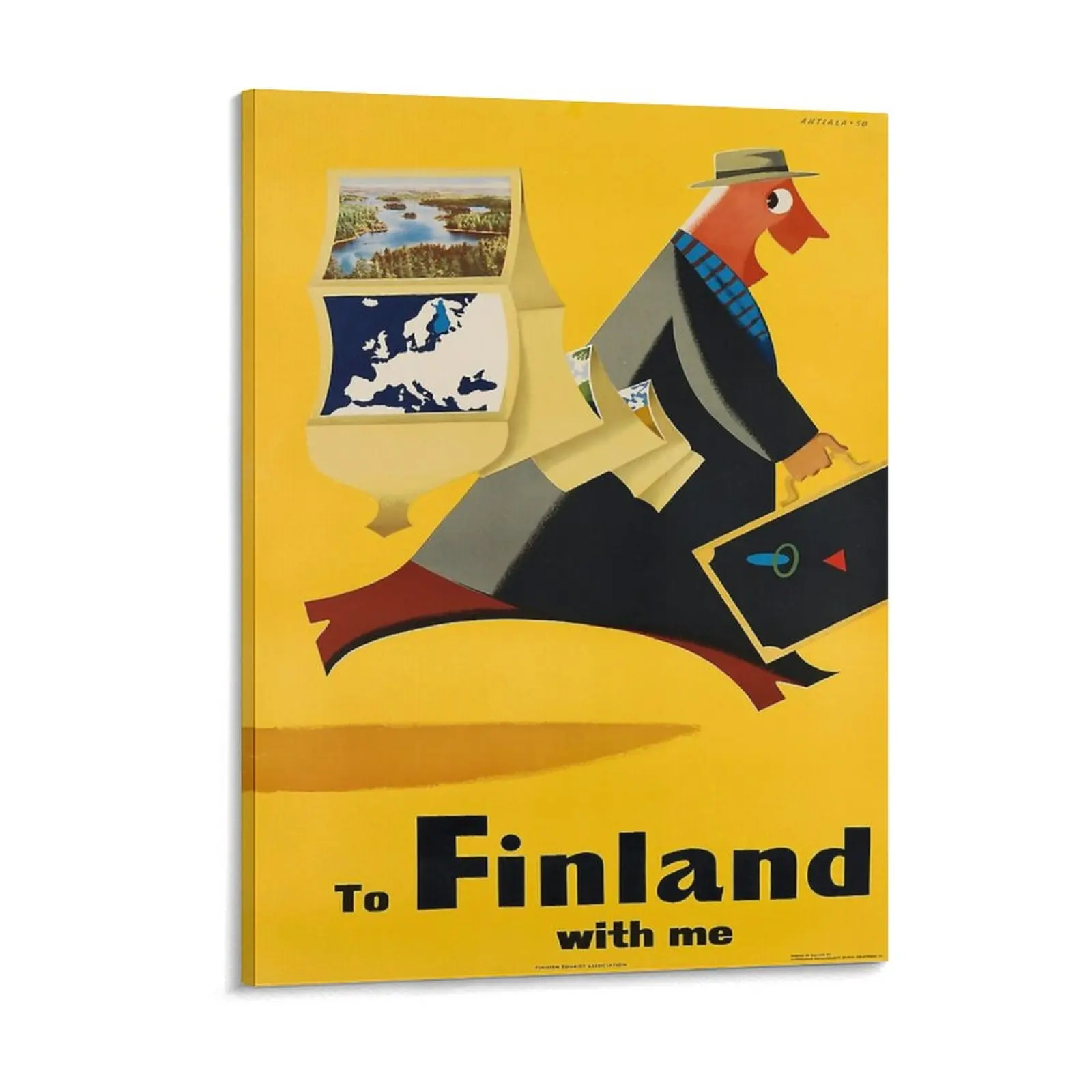 To Finland Vintage Travel Poster Canvas Painting Printing Pub Bar Customized Wall Cave Framed Wall Paintings