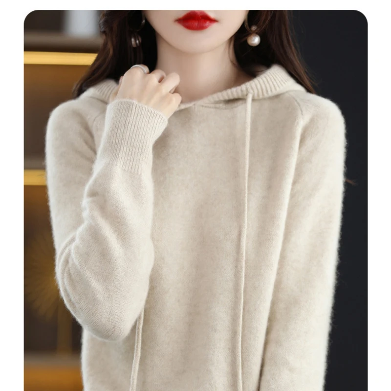 여성 후드 긴팔 풀오버, 고급스러운 캐주얼 바디 탑, 루즈 핏, 절묘한 피스, 가을 겨울 스타일