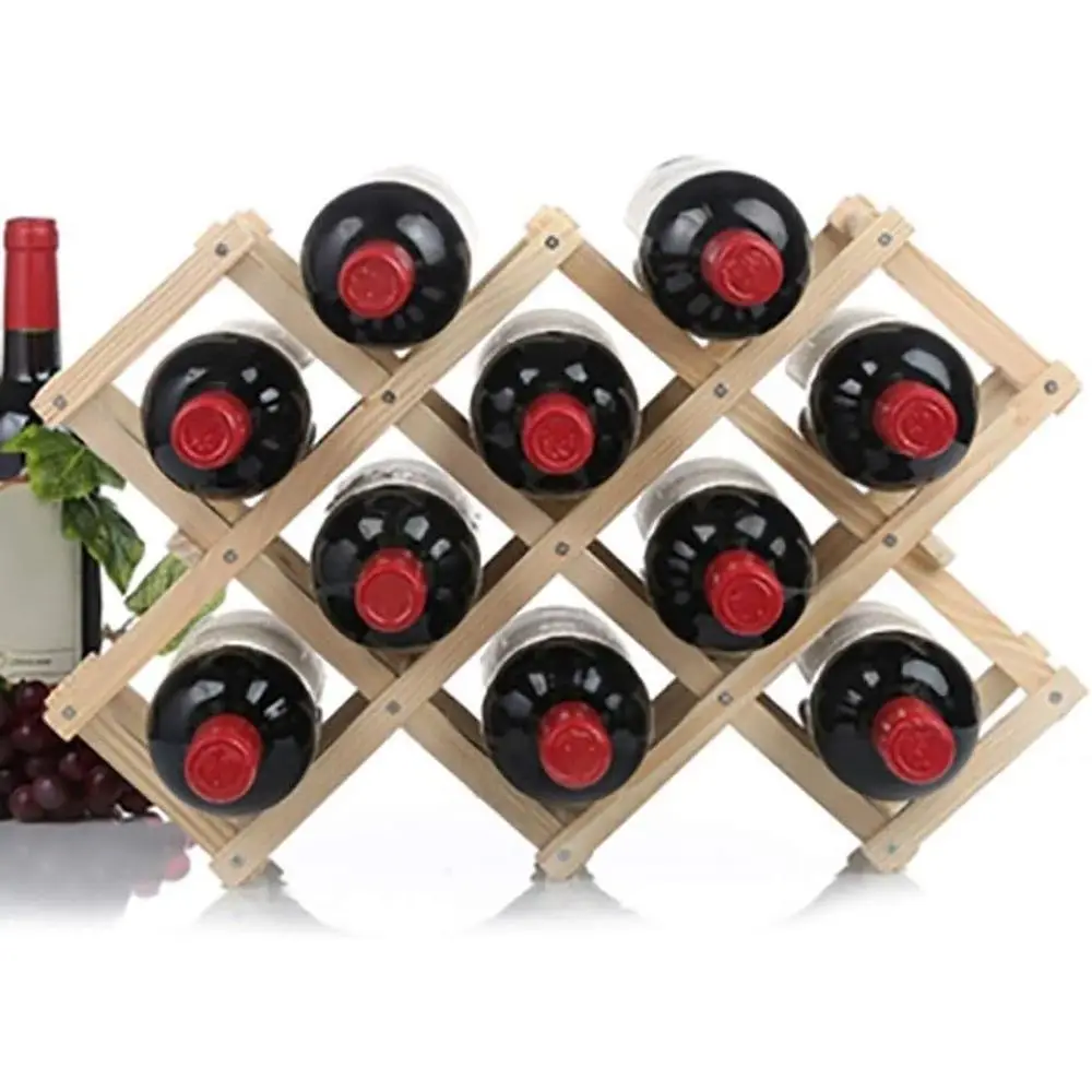 

Compact Wooden Wine Rack for Home - Sturdy & Durable Bottle Holder Display