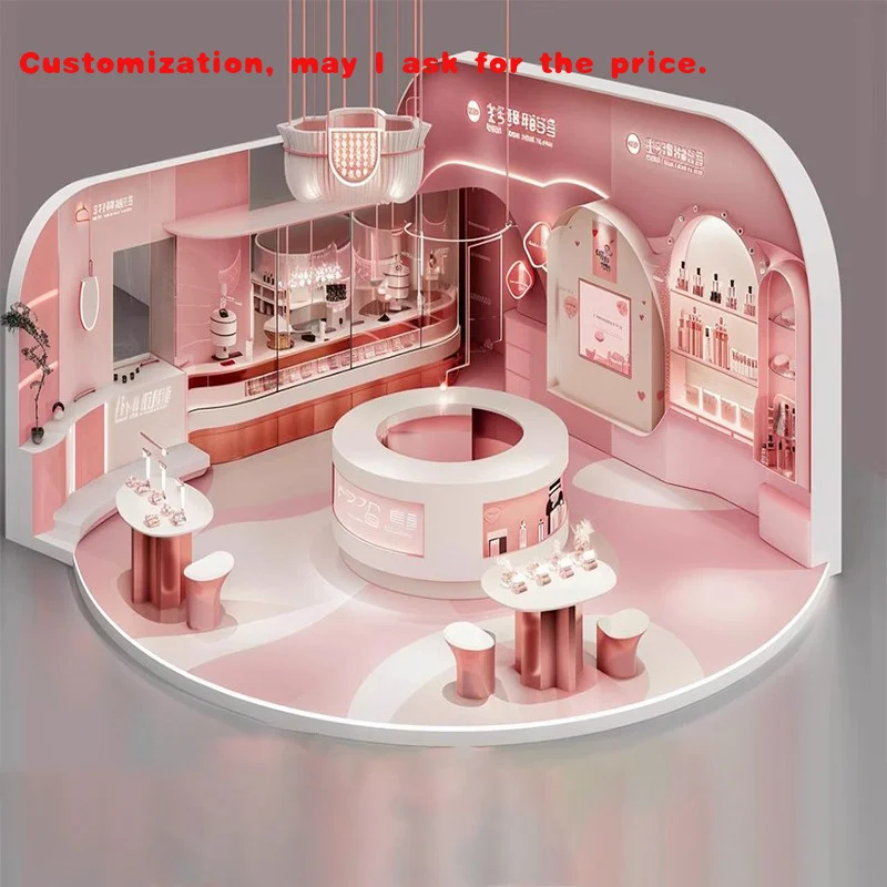 

custom.Meichen Duty--Up Display Cabinet Cosmetics & Skin Care Glass & Metal Exhibition Table Showcases Retail St