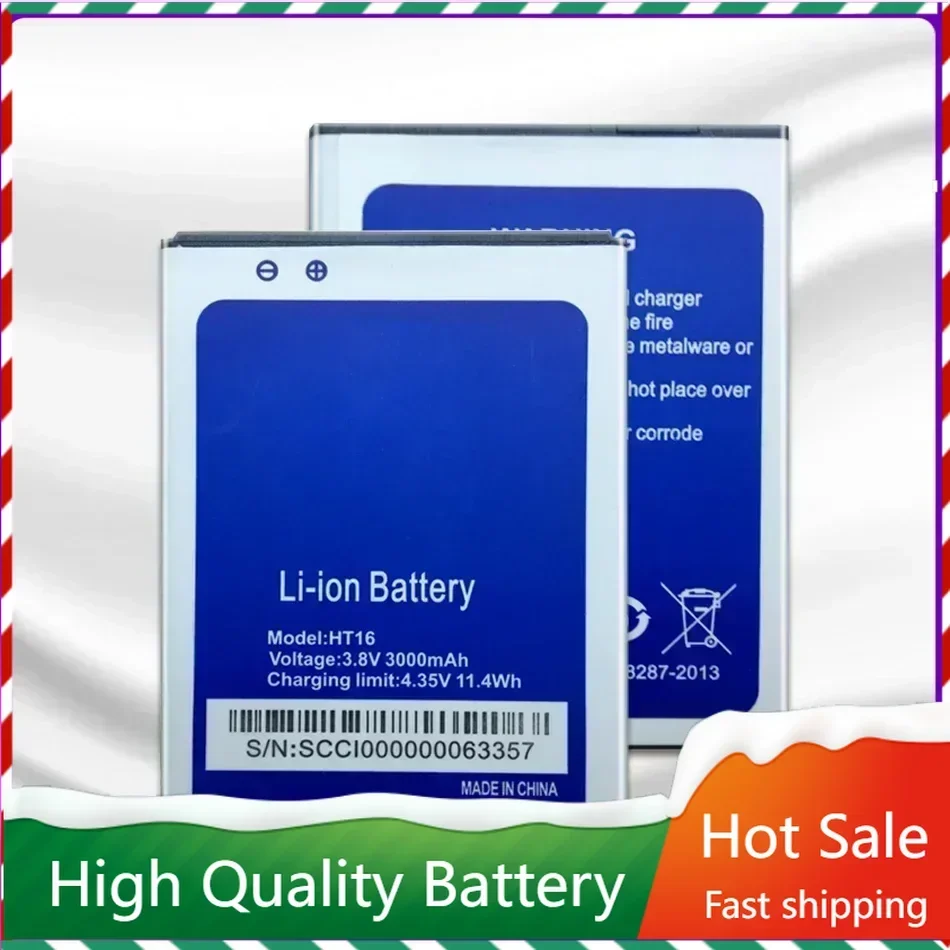 New for HOMTOM HT16 Battery Large Capacity 3000mAh Backup Batteries Replacement for Pro Smart Phone Batteries + Track Code