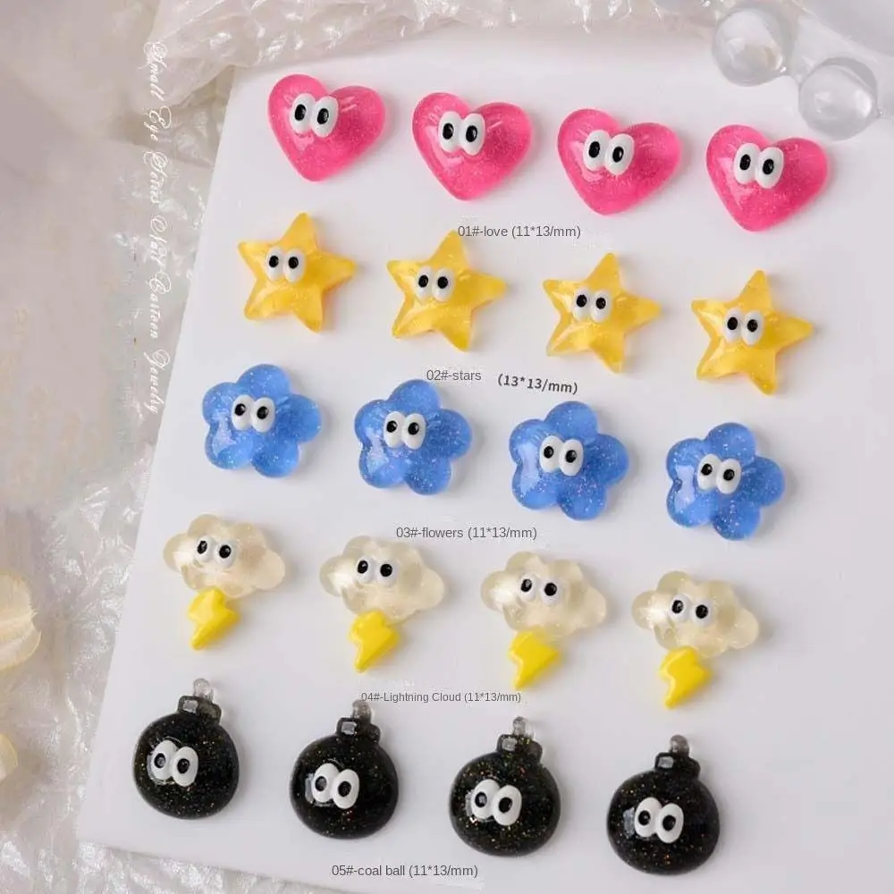 Resin Manicure Accessories Nail Ornament Cloud Star Nail Rhinestones Nail Jewelry Cartoon Nail Decorations 3D Nail Art Drills