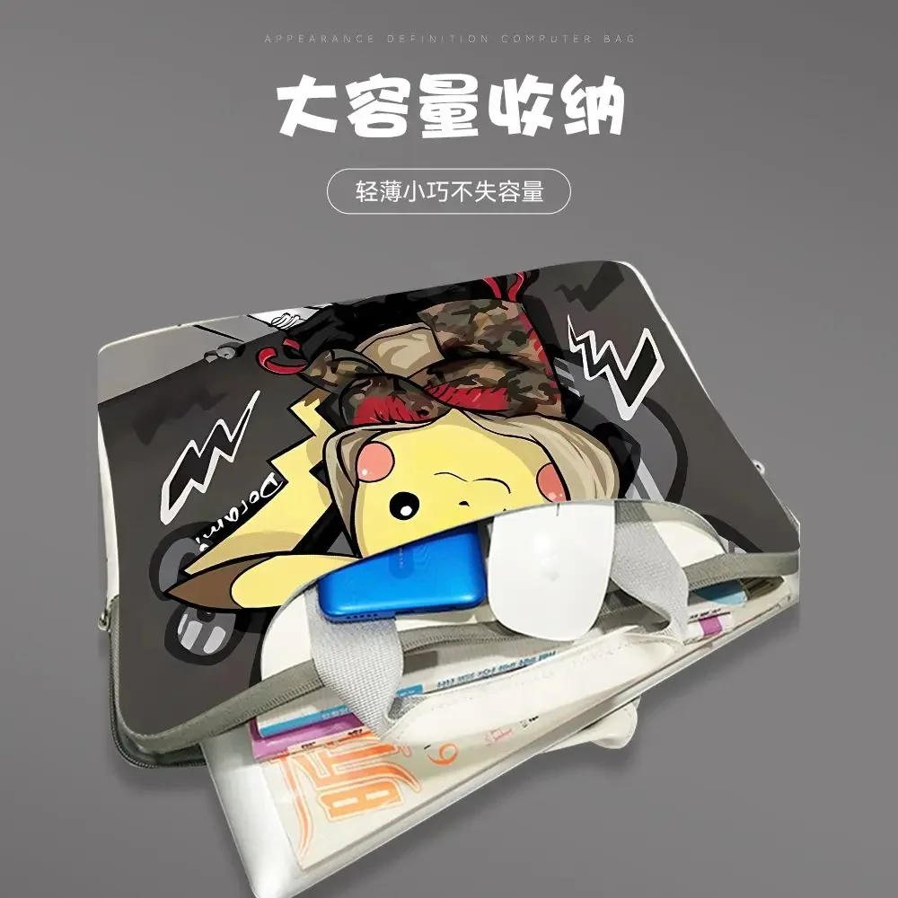 Miniso Pocket Monsters Anime Periphery Pikachu Notebook Laptop Bag 12 13 14 15 16 inches Suitable for Huawei Asus Xiaomi Dell HP