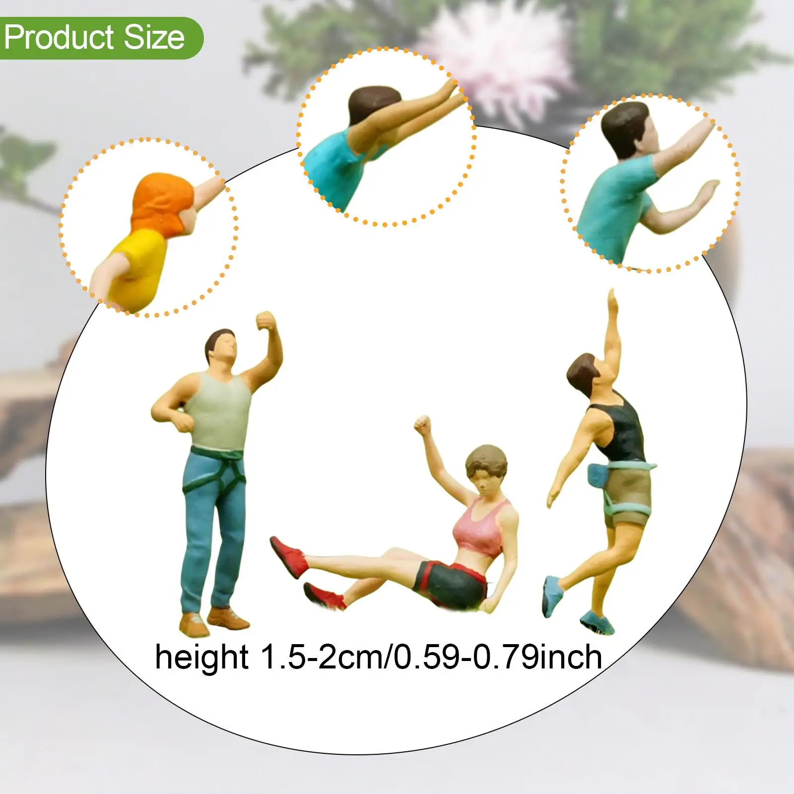 Figurines miniatures 1/87, 3 pièces, objets de collection d'escalade, Micro décor de paysage