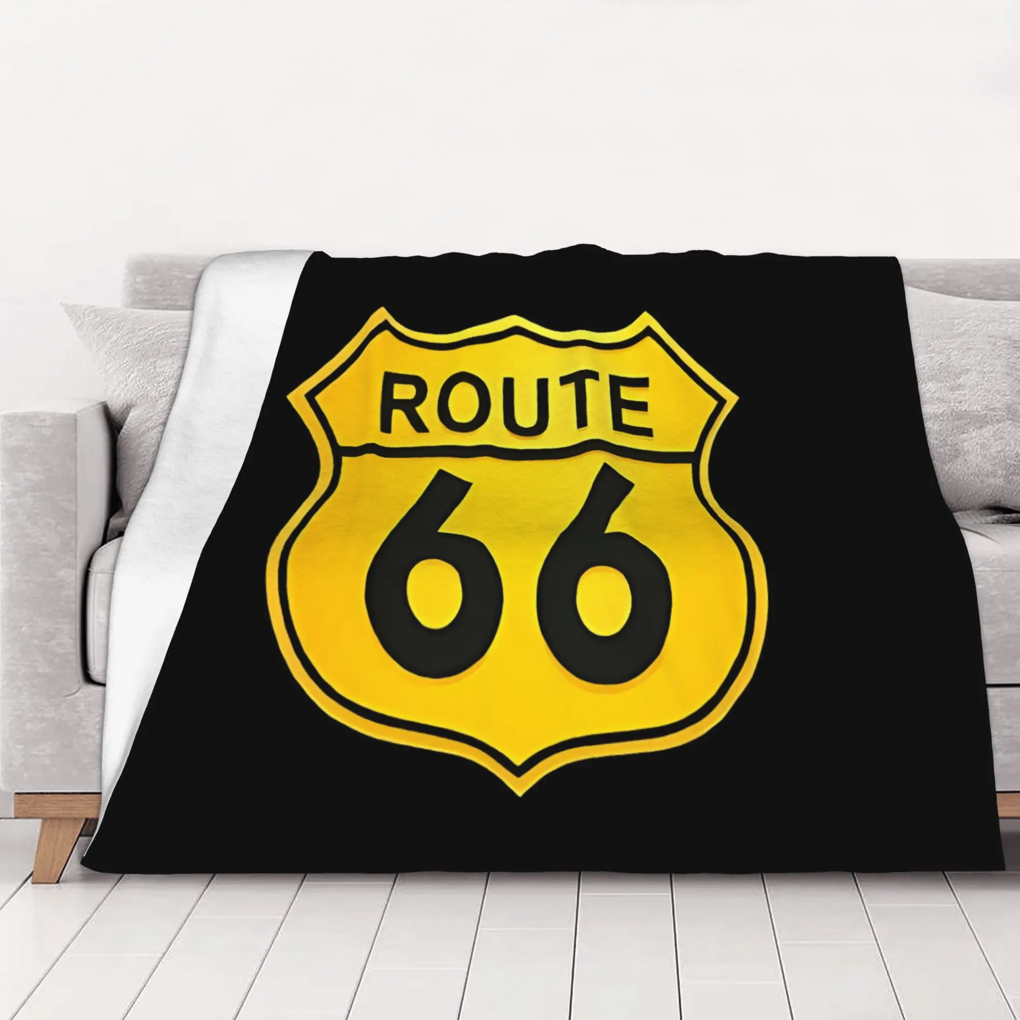 1PC home Cute Room Decor Classic Blanket Throw Blanket Route 66 Novelty Warm Blanket All Season