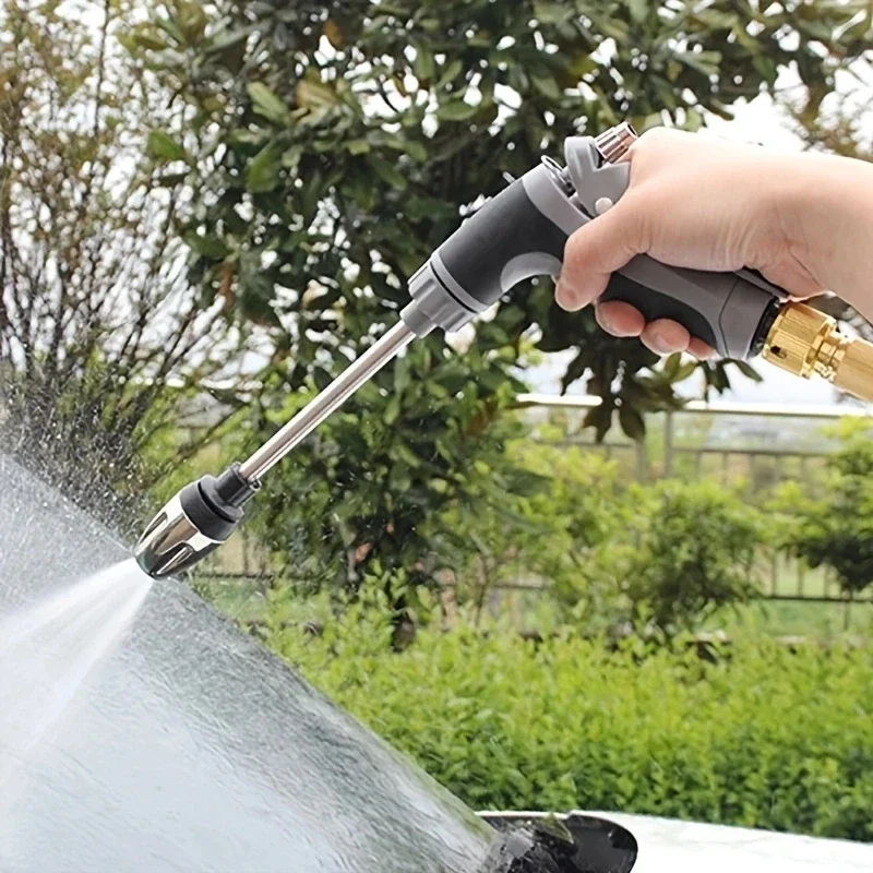 Portable High-Pressure Water Gun Adjustable Metal Cleaning Car Wash Machine Garden Watering Hose Nozzle Sprinkler Foam Water Gun