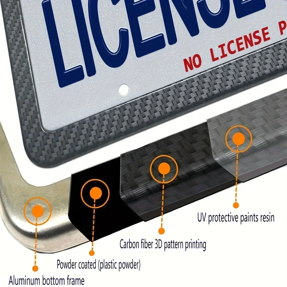 

Universal 31*16CM 1/2pcs License Plate Frame Carbon pattern Plastic License Plate Frame Bracket with Standard Screw Kits