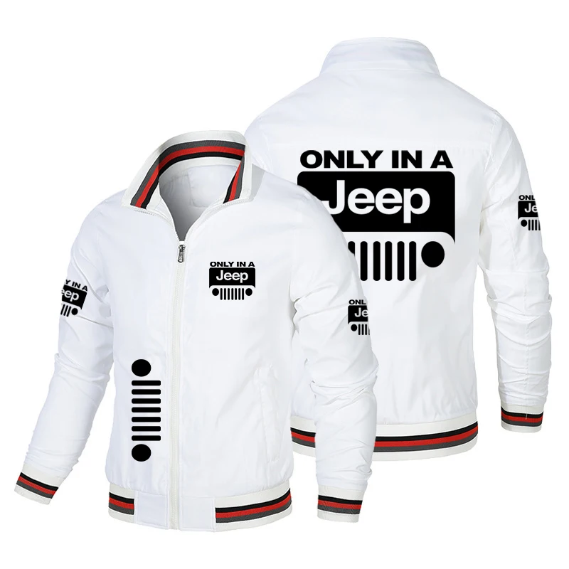 

Spring and Summer Men's JEEP Buttoned Casual Zip Jacket for Outdoor Sports, Windproof Jacket, Men's Waterproof Bomber Coat