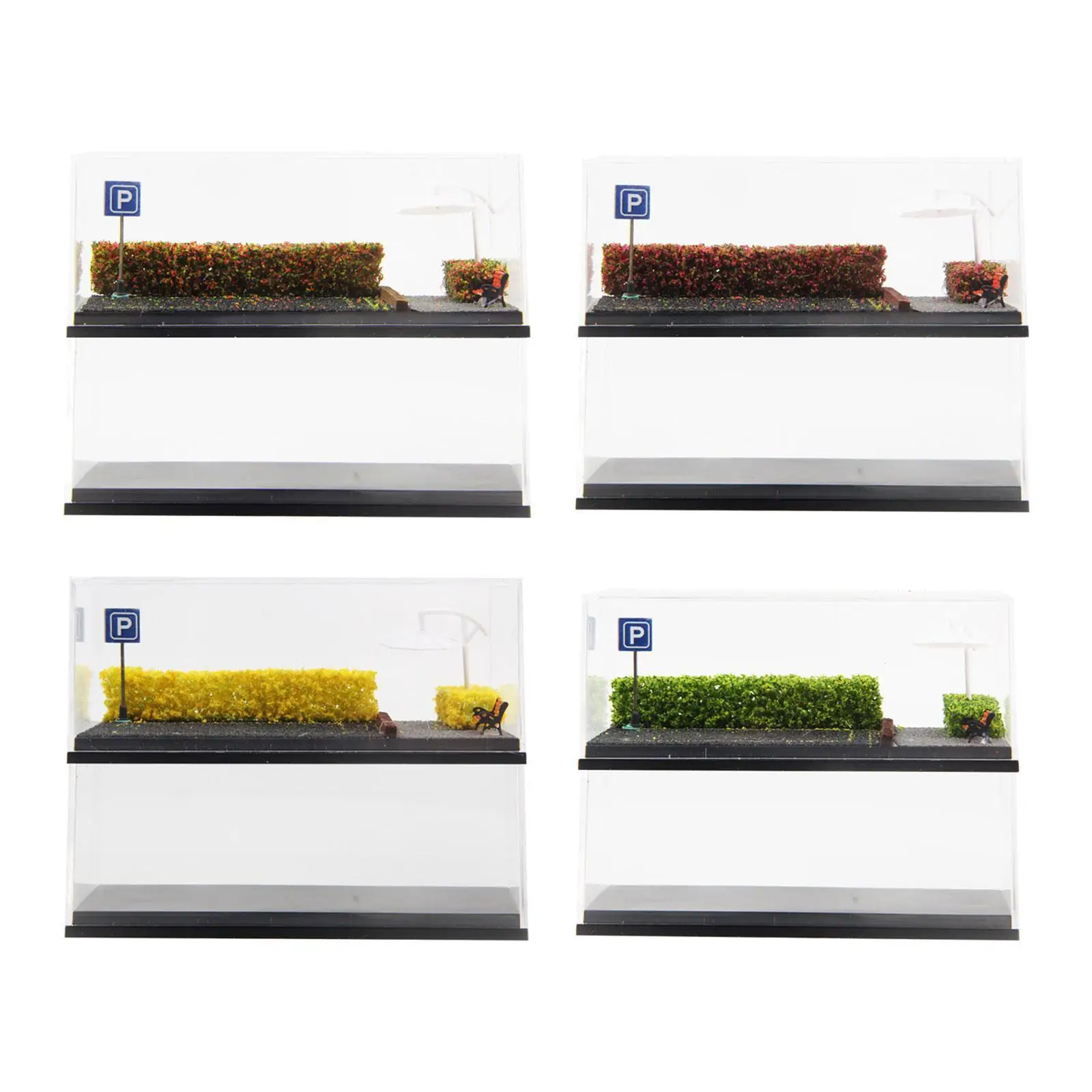 2x 1/64 Diecast Car Display Case Showcase, DIY Diecast Car Diorama Display Case for Action Figures, Car Model