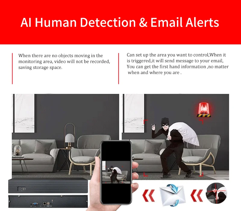 Sistem Perekam Video Jaringan FOSVISION Penyimpanan Cloud P2P NVR PoE 36 Kanal Keamanan Perekam Video Jaringan IP 8MP CCTV NVR